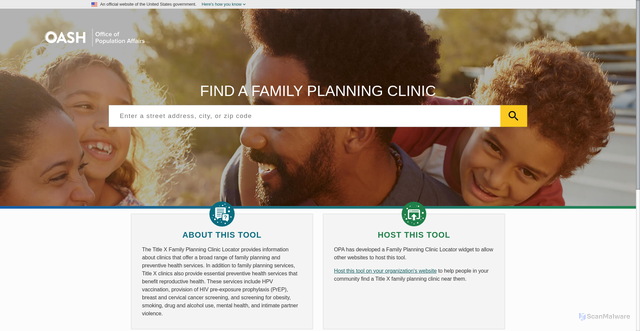 Security scan screenshot of https://reproductivehealthservices.gov/