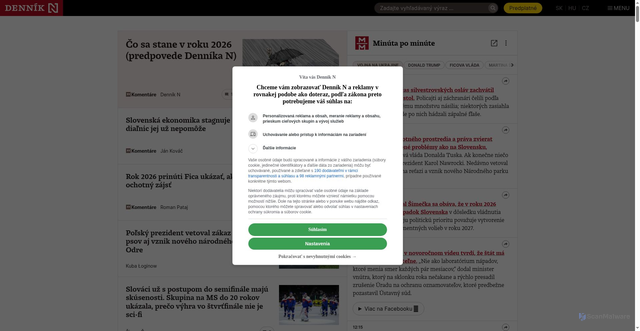 Security scan screenshot of https://dennikn.sk/