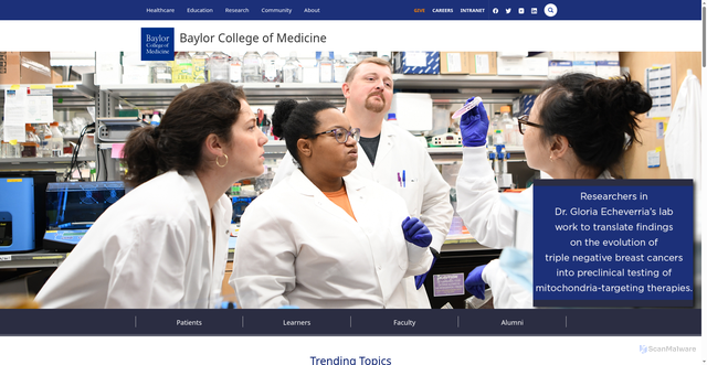 Security scan screenshot of https://cdn.bcm.edu