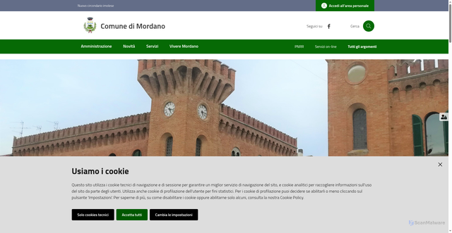 Security scan screenshot of https://www.comune.mordano.bo.it
