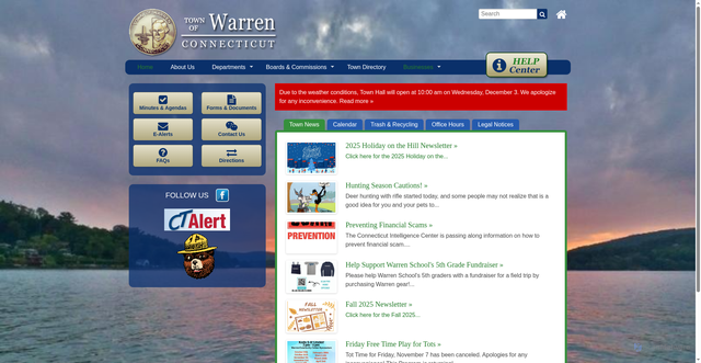 Security scan screenshot of https://www.warrenct.gov/