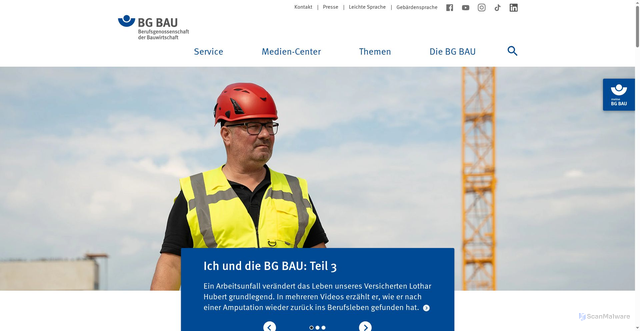 Security scan screenshot of https://www.bgbau.de/