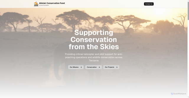 Security scan screenshot of https://alistairconservation.org/