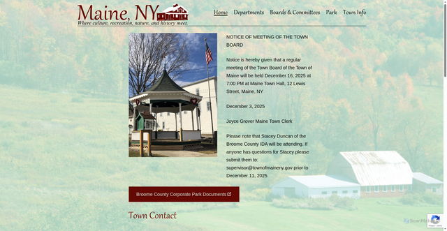 Security scan screenshot of https://townofmaineny.gov/