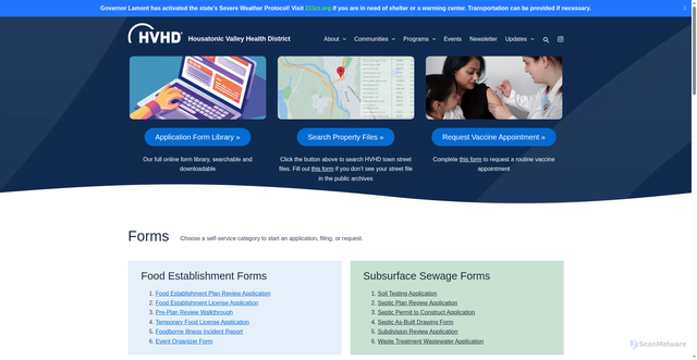 Security scan screenshot of https://hvhdct.gov/