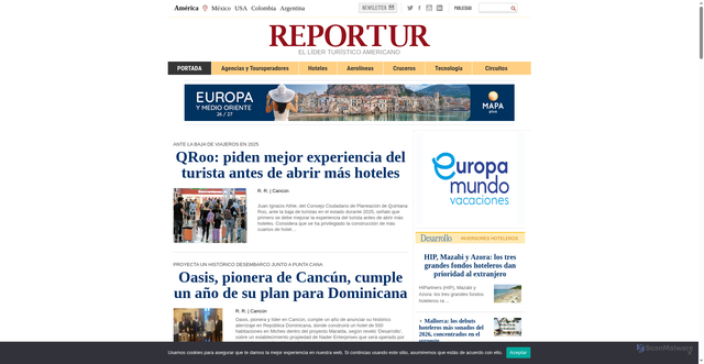 Security scan screenshot of https://www.reportur.com