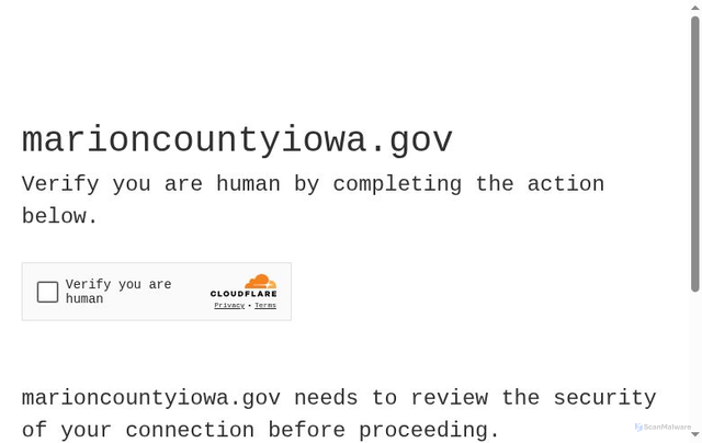 Security scan screenshot of https://marioncountyiowa.gov/