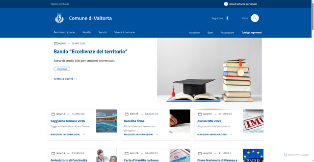 Security scan screenshot of https://www.comune.valtorta.bg.it