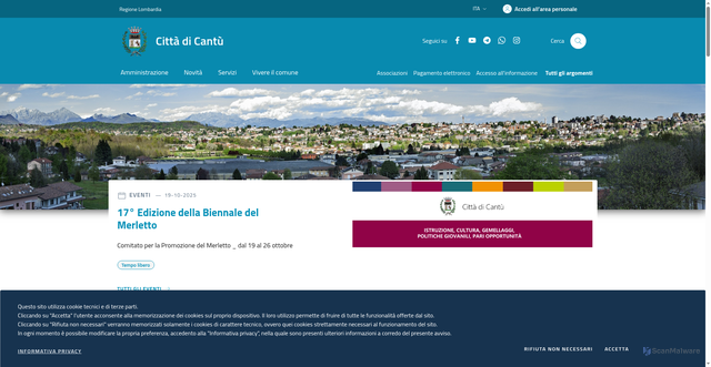 Security scan screenshot of https://www.comune.cantu.co.it/