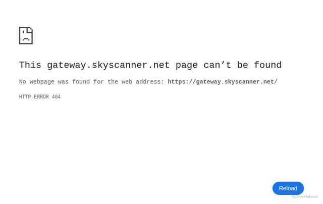 Security scan screenshot of https://gateway.skyscanner.net/