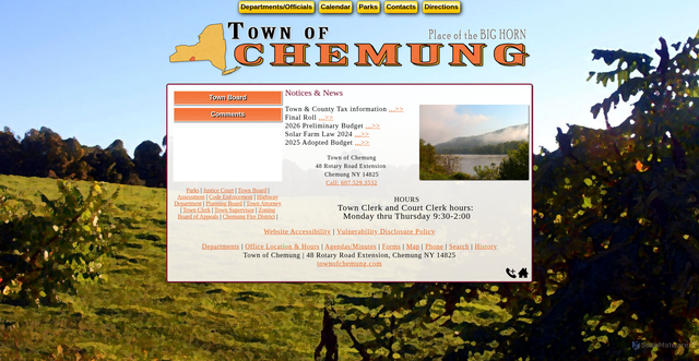 Security scan screenshot of https://townofchemung.gov/