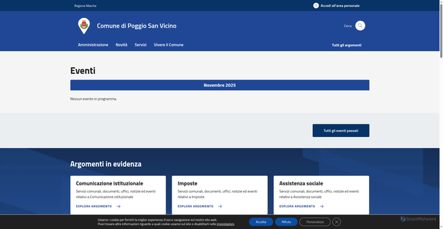 Security scan screenshot of https://www.comune.poggiosanvicino.mc.it/