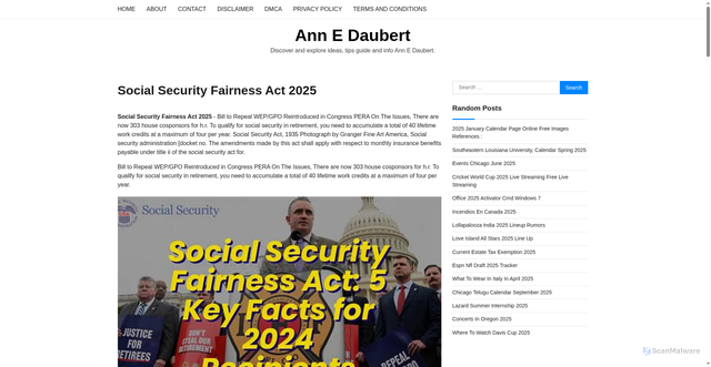 Security scan screenshot of https://annedaubertj.pages.dev/lyhkh-social-security-fairness-act-2025-ravoj/