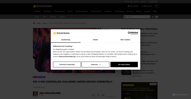 Security scan screenshot of https://www.caseking.de/blog/gta-6-ps5-controller