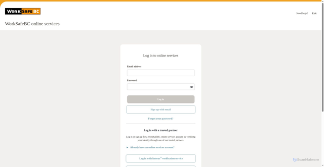 Security scan screenshot of https://online.worksafebc.com