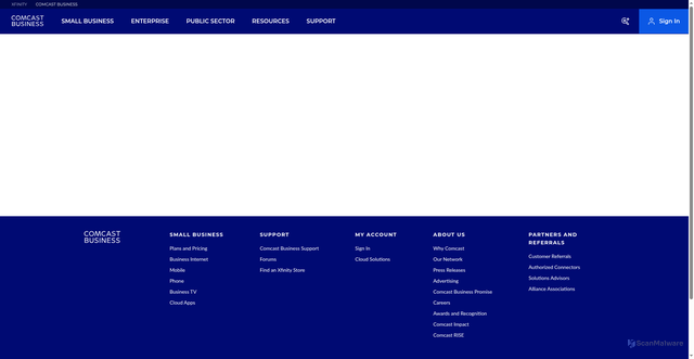 Security scan screenshot of https://bsd-global-nav-ui-prod.digital.business.comcast.com