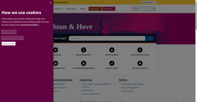 Security scan screenshot of http://www.brighton-hove.gov.uk/