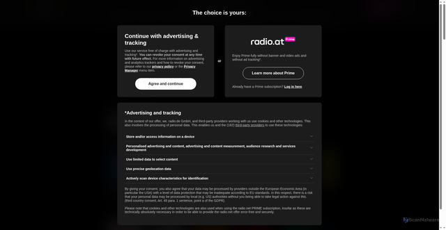 Security scan screenshot of https://www.radio.at