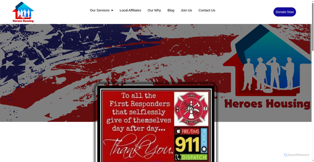 Security scan screenshot of https://heroeshousing.com/national-1st-responders-day-oct-28th-2020/