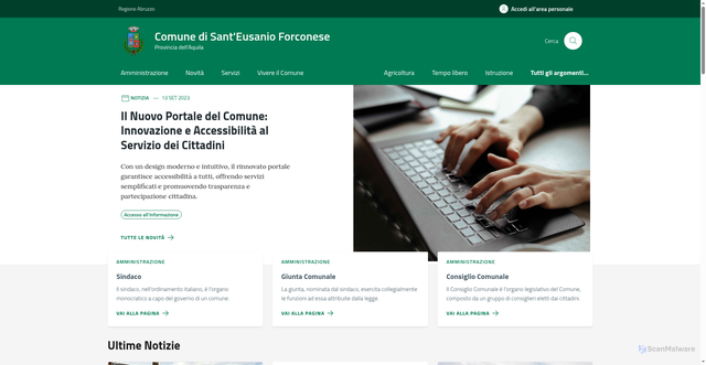 Security scan screenshot of https://www.comune.santeusanio.aq.it