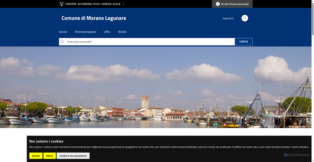 Security scan screenshot of https://www.comune.maranolagunare.ud.it/