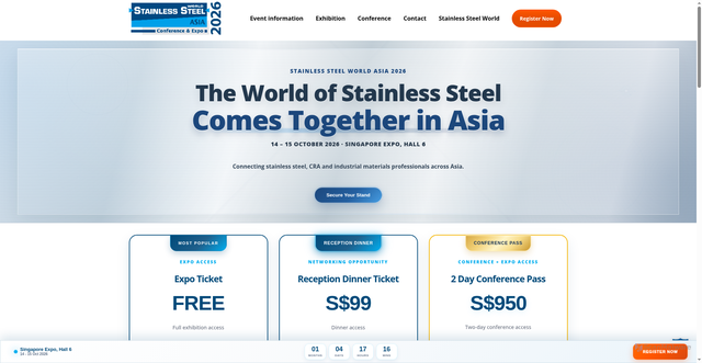 Security scan screenshot of https://stainless-steel-world-asia.com/?utm_source=Laposta&utm_campaign=Real%20Industry%20Challenges.%20Practical%20Answers%20at%20Stainless%20Steel%20World%20Asia%202026&utm_medium=email