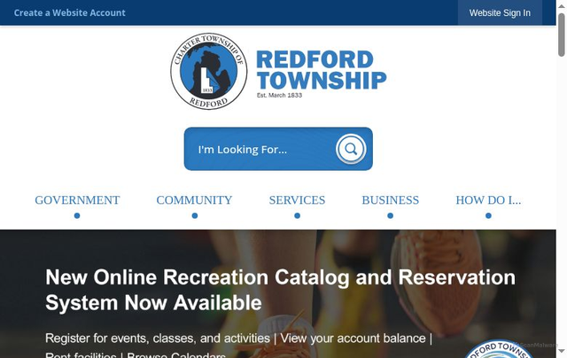 Security scan screenshot of https://www.redfordtwp.gov/