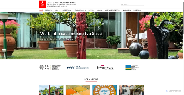 Security scan screenshot of https://www.architettiravenna.it