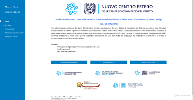 Security scan screenshot of https://www.centroesteroveneto.it/