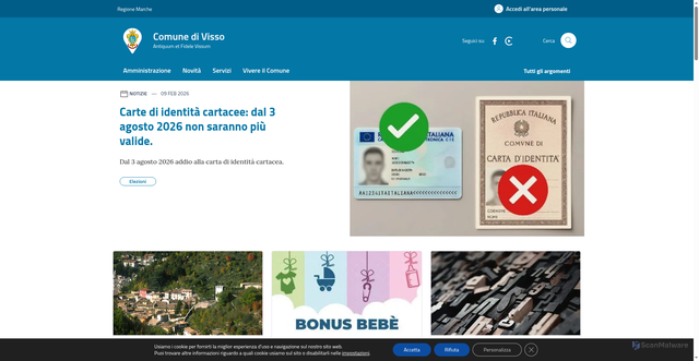 Security scan screenshot of https://www.comune.visso.mc.it