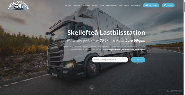 Security scan screenshot of https://lastbilsstation.se/