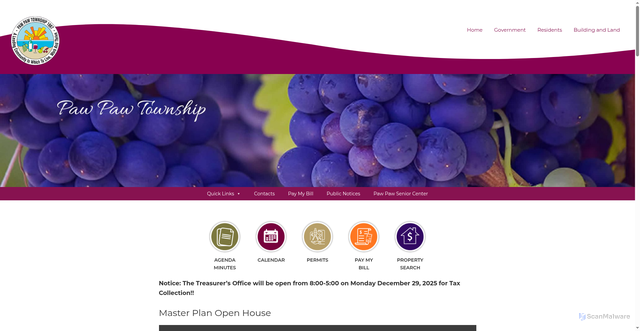 Security scan screenshot of https://pawpawtownshipmi.gov/