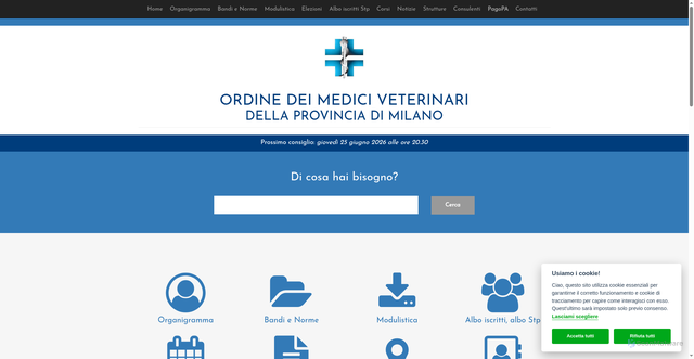 Security scan screenshot of https://www.ordinevetmilano.it