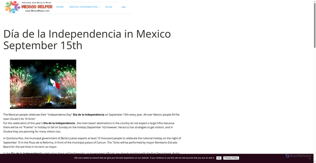 Security scan screenshot of https://www.mexicohelper.com/dia-de-la-independencia-mexico/