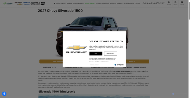 Security scan screenshot of https://www.npchevy.com/wmp-2027-chevy-silverado-1500.html