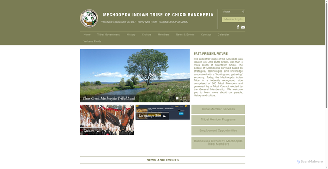 Security scan screenshot of https://www.mechoopda-nsn.gov/