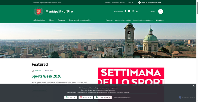 Security scan screenshot of https://www.comune.rho.mi.it