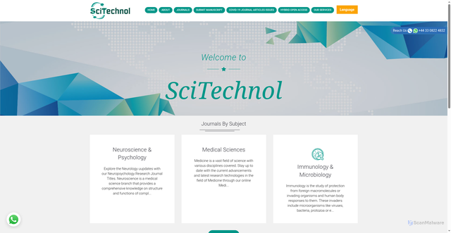 Security scan screenshot of https://www.scitechnol.com