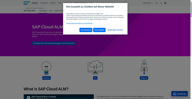 Security scan screenshot of https://alm.cloud.sap
