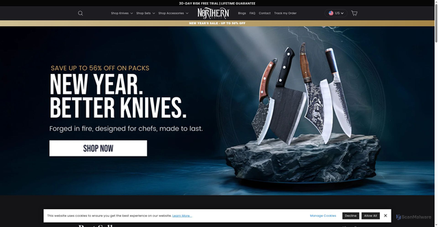 Security scan screenshot of https://northernknife.com