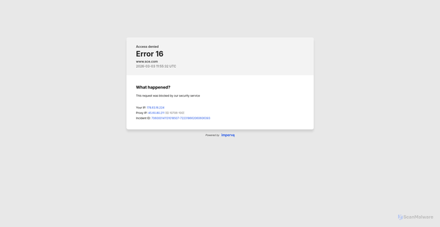 Security scan screenshot of https://www.sce.com/tnc?ecid=eml~okta~account-locked~trns~mix~05302025