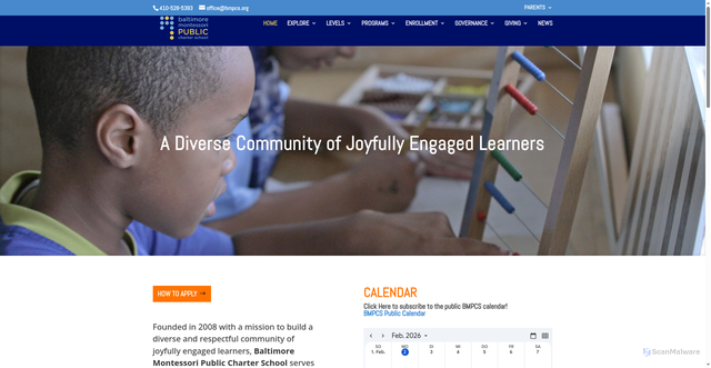 Security scan screenshot of https://baltimoremontessoricharter.org/