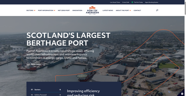 Security scan screenshot of https://portofaberdeen.co.uk