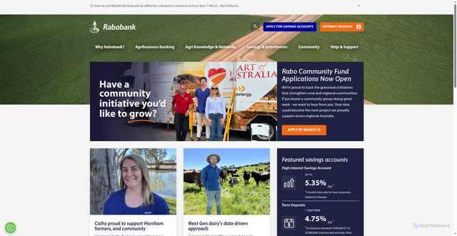 Security scan screenshot of https://rabobank.com.au