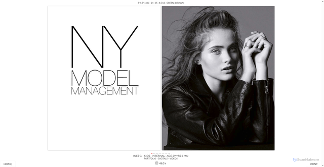 Security scan screenshot of https://www.newyorkmodels.com/InesGarcia