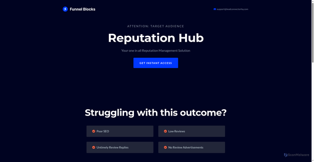 Security scan screenshot of https://reputationhub.site