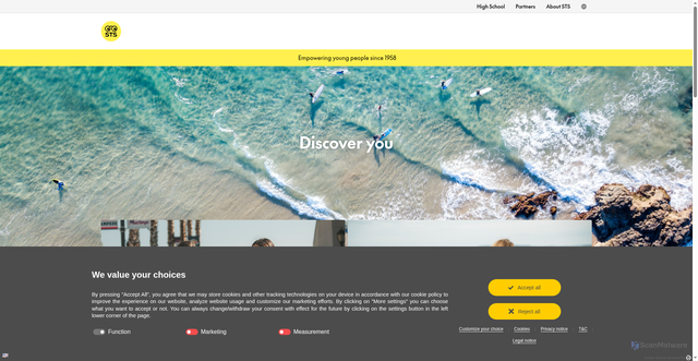 Security scan screenshot of https://www.sts-education.com/