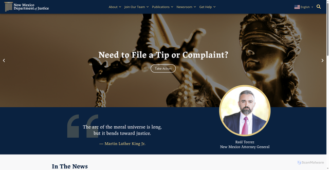 Security scan screenshot of https://nmdoj.gov/