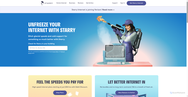 Security scan screenshot of https://starry.com
