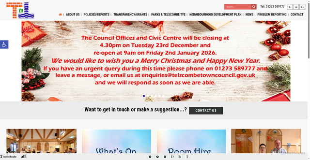 Security scan screenshot of https://www.telscombetowncouncil.gov.uk/